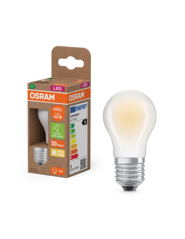 ŻARÓWKA LED ENERGY CLASS CLP40 2,2W 2700K ciepła biała E27 470LM GL FR EE  KLASA A 