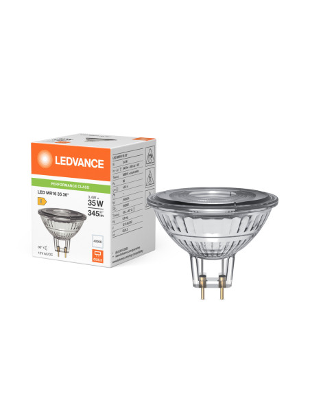 ŻARÓWKA LED P SPOT MR16 GL 35 36° 3,4W 4000K neutralna biała GU5.3 12V 345LM 
