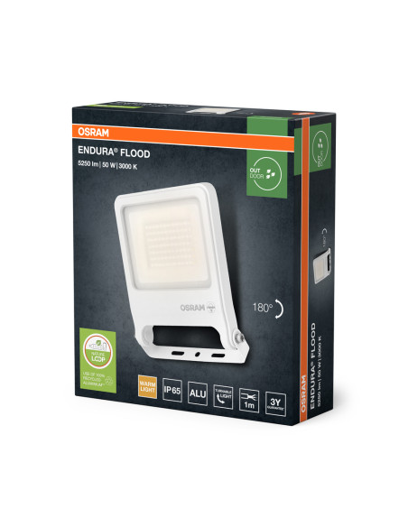 NAŚWIETLACZ ENDURA FLOOD 50W 3000K ciepła biała 5250LM PCR WT 
