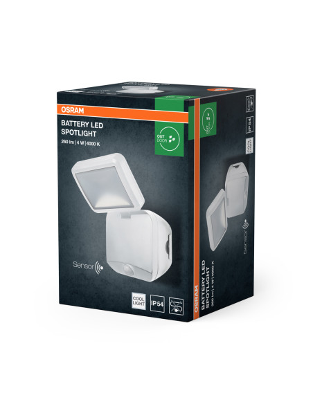 NAŚWIETLACZ BATTERY LED SPOTLIGHT SENSOR SINGLE 4W 4000K WHITE IP54 
