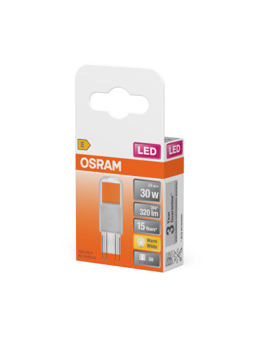 ŻARÓWKA LED PIN30 CL 320° 2,6W 2700K ciepła biała 300LM 230V G9 