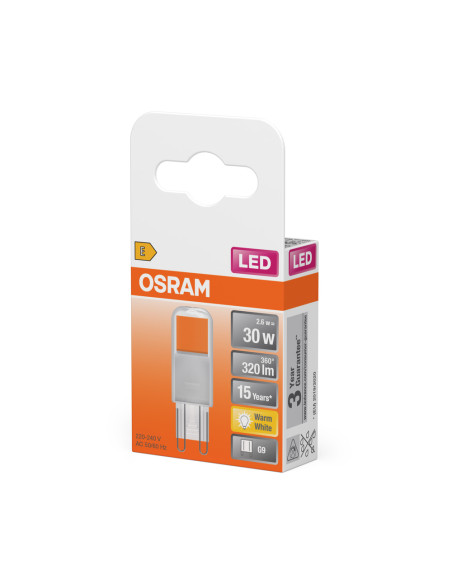 ŻARÓWKA LED PIN30 CL 320° 2,6W 2700K ciepła biała 300LM 230V G9 