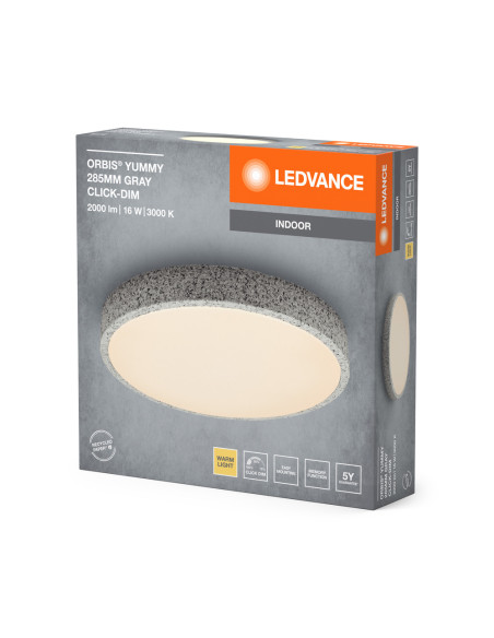 PLAFON LED ORBIS YUMMY 285MM 16W 830 CLICK DIM GR 