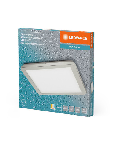 PLAFON ŁAZIENKOWY LED ORBIS DISC 30X30CM 22W CLICK CCT IP44 CHROME 