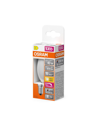 ŻARÓWKA LED SUPERSTAR PLUS RF CLB40 DIM 3,4W 2700K ciepła biała E14 GL FR 470LM 