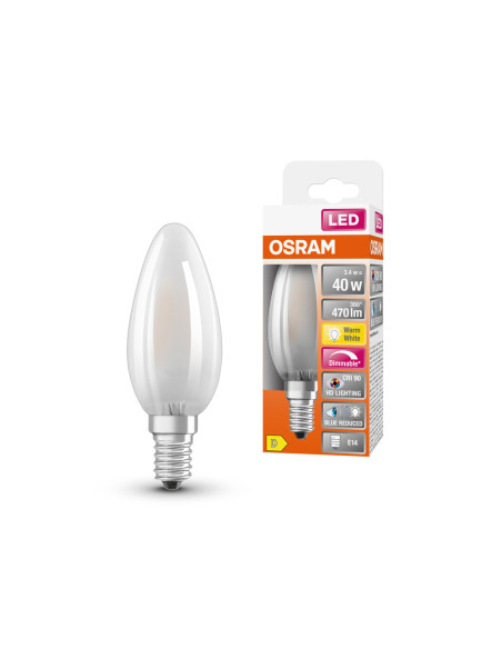 ŻARÓWKA LED SUPERSTAR PLUS RF CLB40 DIM 3,4W 2700K ciepła biała E14 GL FR 470LM 