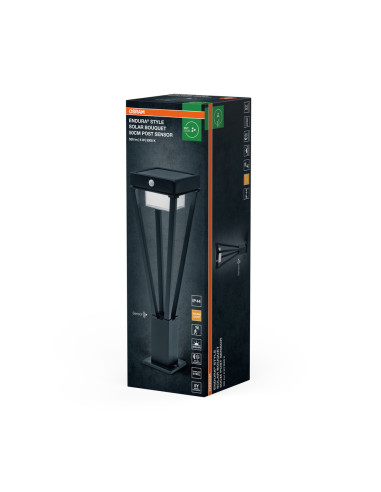 SŁUPEK OGRODOWY SOLAR ENDURA STYLE BOUQUET 50CM SENSOR 6W 3000K ciepła biała 550LM BK