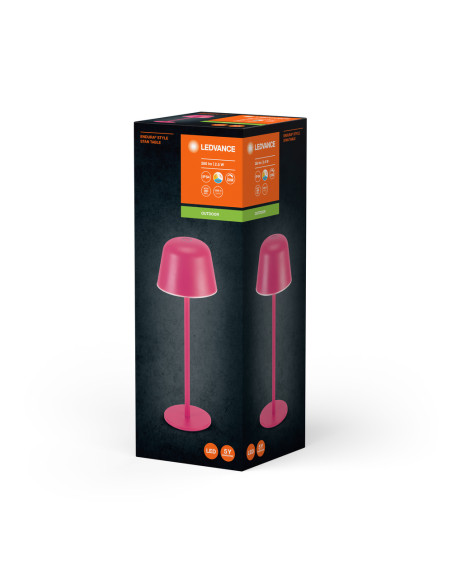 LAMPKA STOŁOWA ZEWNĘTRZNA ENDURA STYLE TABLE CCT USB 2.5W IP54 MAGENTA 