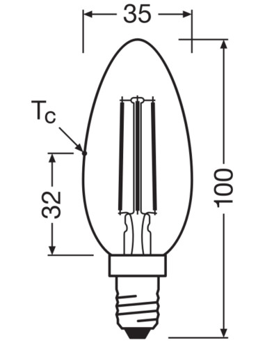 ŻARÓWKA LED S CLB40 DIM 4,2W 2700K ciepła biała CRI90  E14 CRI97 FIL CL 470LM 
