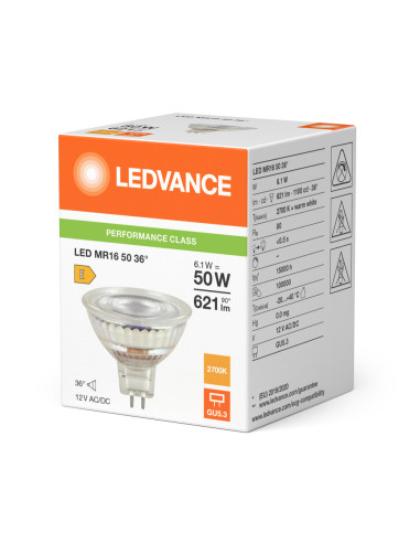 ŻARÓWKA LED P SPOT MR16 GL 50 36° 6,1W 2700K ciepła biała GU5.3 12V 621LM 