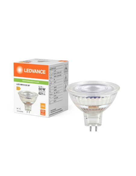 ŻARÓWKA LED P SPOT MR16 GL 50 36° 6,1W 2700K ciepła biała GU5.3 12V 621LM 