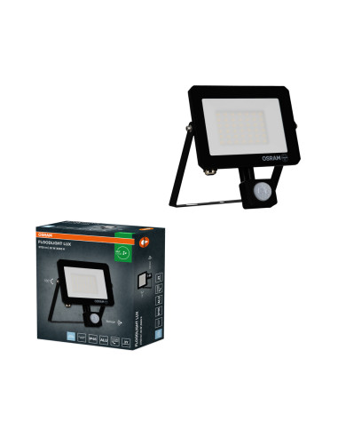 NAŚWIETLACZ FLOOD LED LUX SENSOR 30W 6500K 2700LM BK IP65 3Y 