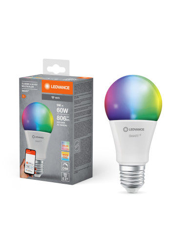ŻARÓWKA LED SMART+ WIFI A60 RGBW 9W 806LM FR E27 