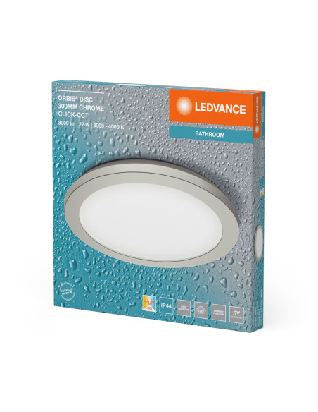 PLAFON ŁAZIENKOWY LED ORBIS DISC 30CM 22W CLICK CCT IP44 CHROME 