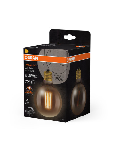 ŻARÓWKA LED 1906 VINTAGE LED GLOB95 GOLD55 DIM 6,5W/824 FIL 725LM E27 