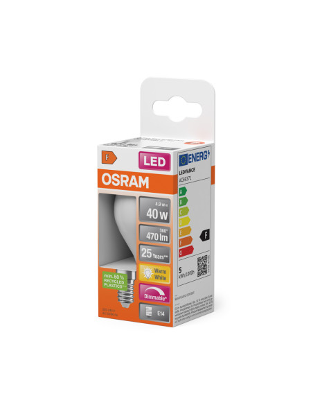 ŻARÓWKA LED SUPERSTAR CLP40 DIM FR 4,9W 2700K ciepła biała E14 470LM PLASTIC 