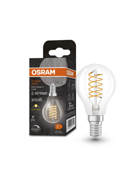 ŻARÓWKA LED 1906 VINTAGE LED CLP40 DIM 4,8W/827 470LM SFIL CLEAR E14 