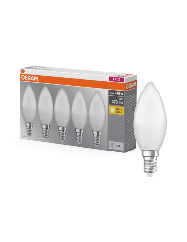  ŻARÓWKA LED  5-PAK LED BASE CLB40 4,9W 2700K ciepła biała E14 FR FS5 