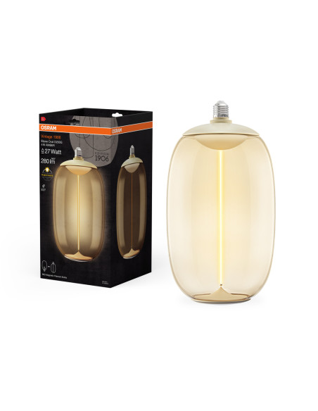 ŻARÓWKA LED 1906 VINTAGE LED MAGNETIC BIG ELIPSE OVAL AMBER27 FIL 4W 2700K 280LM E27 
