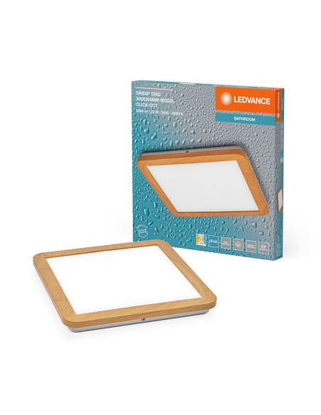 PLAFON ŁAZIENKOWY LED ORBIS DISC 30X30CM 22W CLICK CCT IP44 WOOD DECOR 