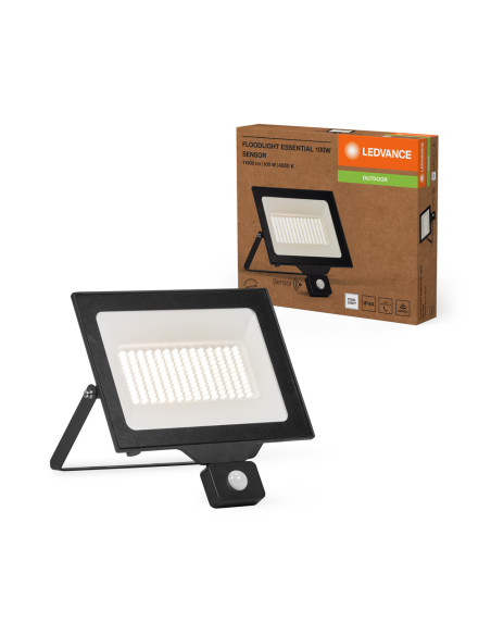 NAŚWIETLACZ FLOOD ESSENTIAL SENSOR 100W 4000K neutralna biała 10000LM BK IP44 