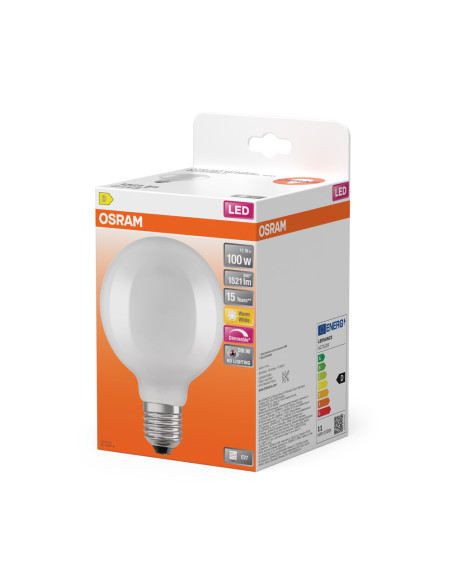 ŻARÓWKA LED SUPERSTAR RF G95 100 DIM 11W 2700K ciepła biała CRI90  FIL GL FR E27 