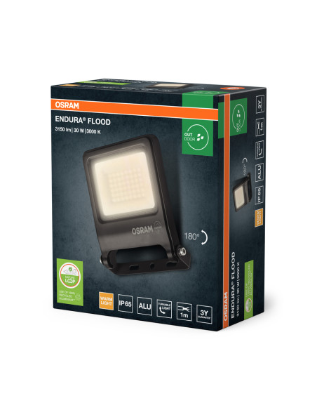 NAŚWIETLACZ ENDURA FLOOD 30W 3000K ciepła biała 3150LM PCR DG 
