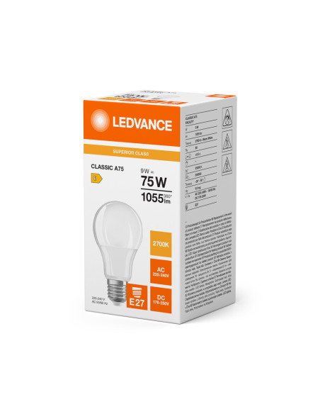 ŻARÓWKA LED S LED FA S CLA75 FR 9W 2700K ciepła biała E27 1055LM AC/DC FACILITIES S 