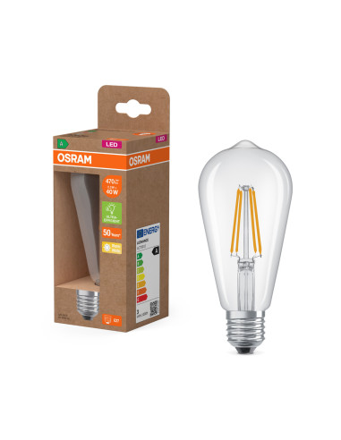 ŻARÓWKA LED ENERGY CLASS EDISON 40 2,2W 2700K ciepła biała E27 470LM FIL EE  KLASA A 
