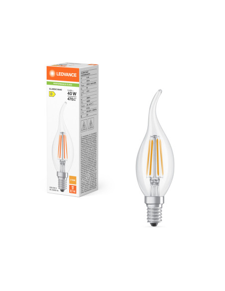 ŻARÓWKA LED P CLBA40 3,4W 2700K ciepła biała E14 FIL CL 470LM 
