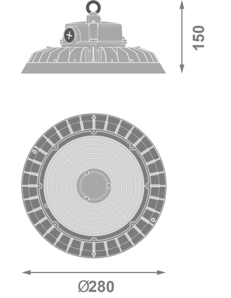 OPRAWA HIGH BAY LED E 200W/150W/100W 4000K 90DEG 30000/22500/15000LM IP65 IK8 