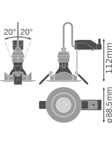 OPRAWA SPOT KIT ADJ V 8.3W 3000K ciepła biała CRI90  GU10 DIM 