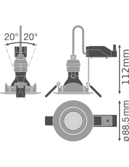 OPRAWA SPOT KIT ADJ V 8.3W 3000K ciepła biała CRI90  GU10 DIM 