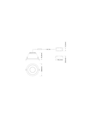 DL COMFORT DA150 18W/15W/12W UGR19 3000K/4000K 120LM/W WT IP44 RA90 