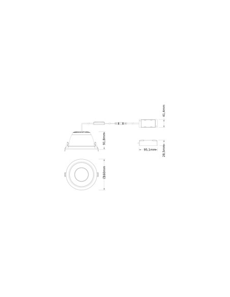 DL COMFORT DA150 18W/15W/12W UGR19 3000K/4000K 120LM/W WT IP44 RA90 