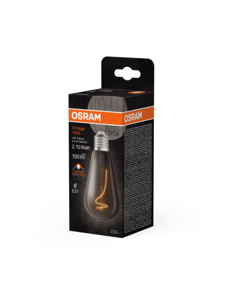 ŻARÓWKA LED 1906 VINTAGE LED EDISON10 SMOKE FIL 3,4W/818 100LM E27 
