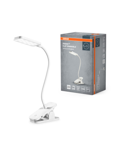 LAMPKA BIURKOWA PANAN CLIP SQUARE DIM 4000K USB BIAŁA 