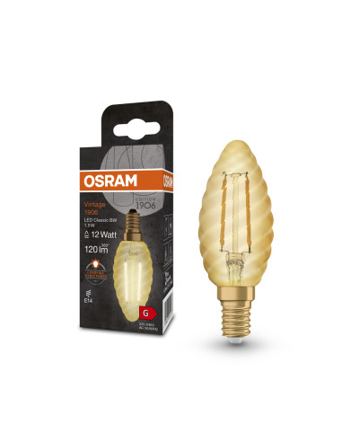 ŻARÓWKA LED 1906 VINTAGE LED CLBW12 1.5W/2400K 120LM FIL GOLD E14 
