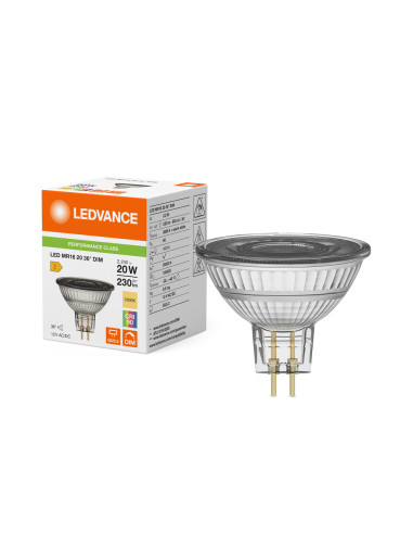 ŻARÓWKA LED P SPOT MR16 GL 20 36° DIM 2,2W 3000K ciepła biała CRI90 GU5.3 12V 230LM 