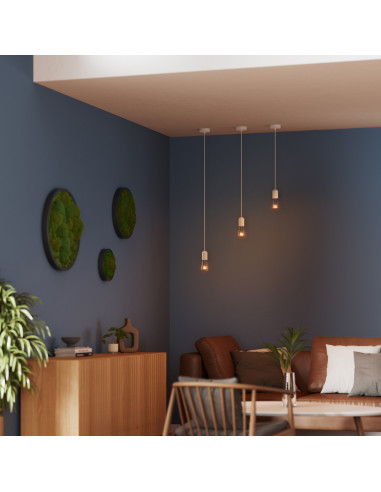 ZAWIESIE 1906 PENDULUM ROUND PLASTER E27 WT WHITE 