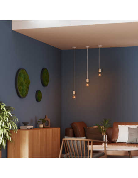 ZAWIESIE 1906 PENDULUM ROUND PLASTER E27 WT WHITE 