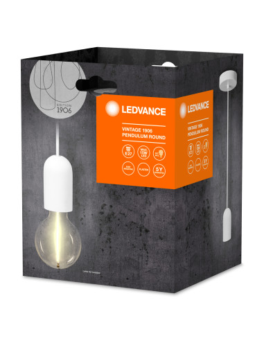 ZAWIESIE 1906 PENDULUM ROUND PLASTER E27 WT WHITE 