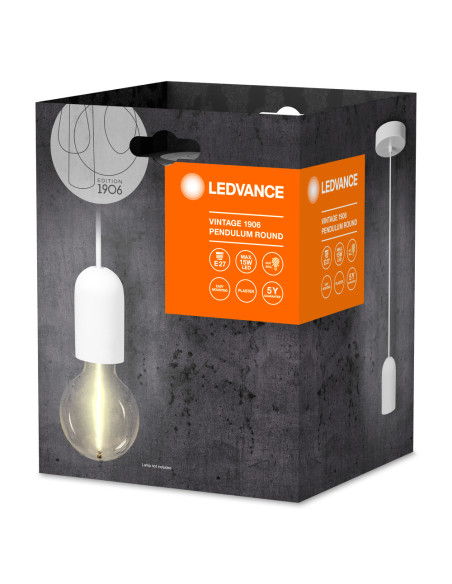 ZAWIESIE 1906 PENDULUM ROUND PLASTER E27 WT WHITE 