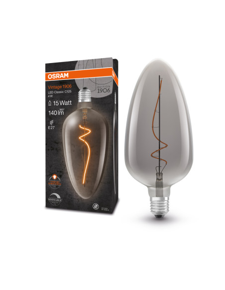 ŻARÓWKA LED 1906 VINTAGE LED CLASSIC A125 DIM 15 4W/818 140LM FIL SMOKE 