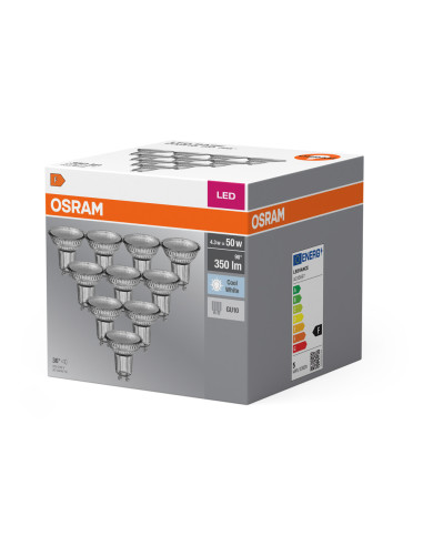  ŻARÓWKA LED  10-PAK LED BASE PAR16 50 36 4.3W 4000K neutralna biała 230V GU10 FS10 
