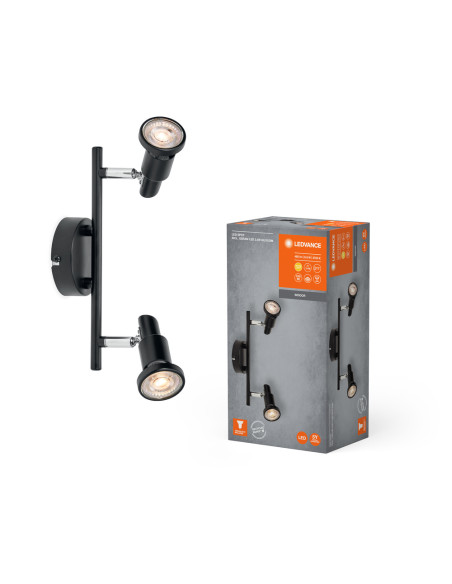 OPRAWA SUFITOWA PUNKTOWA LED SPOT GU10 2X3,4W 2700K ciepła biała DIM 460LM 230V CZARNA 