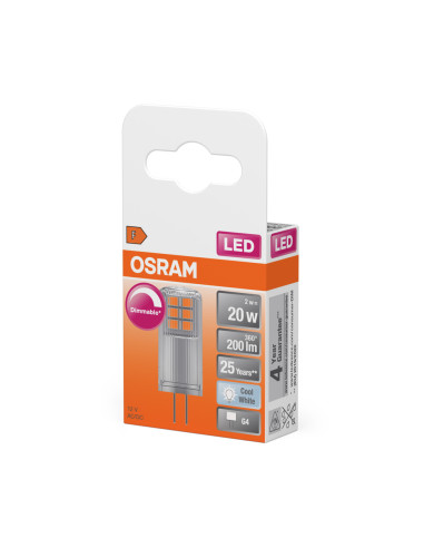ŻARÓWKA LED PIN20 CL DIM 2W 4000K neutralna biała 320° 200LM 12V G4 