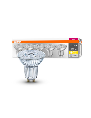  ŻARÓWKA LED  5-PAK LED BASE PAR16 35 36 2,6W 2700K ciepła biała 230V GU10 