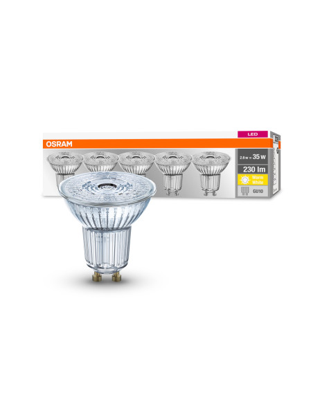  ŻARÓWKA LED  5-PAK LED BASE PAR16 35 36 2,6W 2700K ciepła biała 230V GU10 