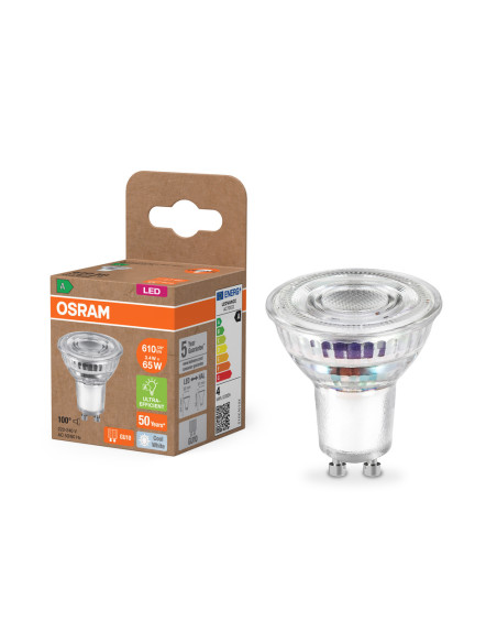 ŻARÓWKA LED REFLEKTOR GU10 3,3W odpowiednik 65W 100° 4000K neutralna biała 600LM EE KLASA A 